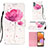 Samsung Galaxy M32 5G用手帳型 レザーケース スタンド パターン カバー Y03B サムスン ピンク