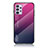 Samsung Galaxy M32 5G用ハイブリットバンパーケース プラスチック 鏡面 虹 グラデーション 勾配色 カバー LS1 サムスン ローズレッド