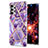 Samsung Galaxy M32 5G用シリコンケース ソフトタッチラバー バタフライ パターン カバー Y07B サムスン パープル