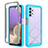 Samsung Galaxy M32 5G用360度 フルカバー ハイブリットバンパーケース クリア透明 プラスチック カバー ZJ3 サムスン ブルー