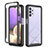 Samsung Galaxy M32 5G用360度 フルカバー ハイブリットバンパーケース クリア透明 プラスチック カバー ZJ3 サムスン ブラック