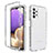 Samsung Galaxy M32 5G用前面と背面 360度 フルカバー 極薄ソフトケース シリコンケース 耐衝撃 全面保護 バンパー 勾配色 透明 JX1 サムスン クリア