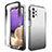 Samsung Galaxy M32 5G用前面と背面 360度 フルカバー 極薄ソフトケース シリコンケース 耐衝撃 全面保護 バンパー 勾配色 透明 JX1 サムスン ブラック
