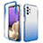 Samsung Galaxy M32 5G用前面と背面 360度 フルカバー 極薄ソフトケース シリコンケース 耐衝撃 全面保護 バンパー 勾配色 透明 JX1 サムスン ネイビー