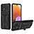 Samsung Galaxy M32 5G用ハイブリットバンパーケース スタンド プラスチック 兼シリコーン カバー YF1 サムスン ブラック