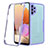 Samsung Galaxy M32 5G用360度 フルカバー ハイブリットバンパーケース クリア透明 プラスチック カバー MJ2 サムスン パープル
