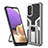 Samsung Galaxy M32 5G用ハイブリットバンパーケース プラスチック アンド指輪 マグネット式 ZL1 サムスン シルバー