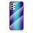 Samsung Galaxy M32 5G用ハイブリットバンパーケース プラスチック 鏡面 虹 グラデーション 勾配色 カバー LS2 サムスン ネイビー