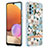 Samsung Galaxy M32 5G用シリコンケース ソフトタッチラバー バタフライ パターン カバー Y06B サムスン ホワイト