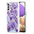Samsung Galaxy M32 5G用シリコンケース ソフトタッチラバー バタフライ パターン カバー Y01B サムスン パープル