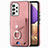 Samsung Galaxy M32 5G用シリコンケース ソフトタッチラバー レザー柄 カバー SD3 サムスン ピンク