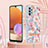 Samsung Galaxy M32 5G用シリコンケース ソフトタッチラバー バタフライ パターン カバー 携帯ストラップ Y06B サムスン 