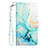 Samsung Galaxy M33 5G用手帳型 レザーケース スタンド パターン カバー Y05B サムスン グリーン