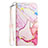 Samsung Galaxy M33 5G用手帳型 レザーケース スタンド パターン カバー Y05B サムスン ピンク