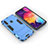 Samsung Galaxy M40用ハイブリットバンパーケース スタンド プラスチック 兼シリコーン カバー サムスン ブルー