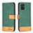 Samsung Galaxy M40S用手帳型 レザーケース スタンド カバー B02F サムスン グリーン