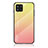 Samsung Galaxy M42 5G用ハイブリットバンパーケース プラスチック 鏡面 虹 グラデーション 勾配色 カバー LS1 サムスン イエロー