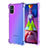 Samsung Galaxy M51用極薄ソフトケース グラデーション 勾配色 クリア透明 サムスン パープル
