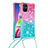Samsung Galaxy M51用シリコンケース ソフトタッチラバー ブリンブリン カバー 携帯ストラップ S01 サムスン ピンク