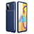 Samsung Galaxy M51用シリコンケース ソフトタッチラバー ツイル カバー WL1 サムスン ネイビー