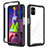 Samsung Galaxy M51用360度 フルカバー ハイブリットバンパーケース クリア透明 プラスチック カバー ZJ1 サムスン ブラック