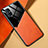 Samsung Galaxy M51用シリコンケース ソフトタッチラバー レザー柄 アンドマグネット式 サムスン オレンジ