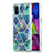 Samsung Galaxy M51用シリコンケース ソフトタッチラバー バタフライ パターン カバー Y01B サムスン モスグリー