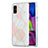 Samsung Galaxy M51用シリコンケース ソフトタッチラバー バタフライ パターン カバー Y01B サムスン ピンク