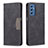 Samsung Galaxy M52 5G用手帳型 レザーケース スタンド カバー B01F サムスン ブラック