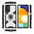 Samsung Galaxy M52 5G用ハイブリットバンパーケース プラスチック アンド指輪 マグネット式 S03 サムスン ホワイト