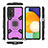 Samsung Galaxy M52 5G用ハイブリットバンパーケース プラスチック アンド指輪 マグネット式 S03 サムスン パープル