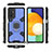 Samsung Galaxy M52 5G用ハイブリットバンパーケース プラスチック アンド指輪 マグネット式 S03 サムスン ネイビー