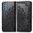 Samsung Galaxy M52 5G用手帳型 レザーケース スタンド パターン カバー サムスン ブラック