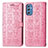 Samsung Galaxy M52 5G用手帳型 レザーケース スタンド パターン カバー S03D サムスン ローズゴールド