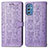 Samsung Galaxy M52 5G用手帳型 レザーケース スタンド パターン カバー S03D サムスン パープル