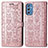 Samsung Galaxy M52 5G用手帳型 レザーケース スタンド パターン カバー S03D サムスン ピンク