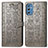 Samsung Galaxy M52 5G用手帳型 レザーケース スタンド パターン カバー S03D サムスン グレー