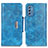 Samsung Galaxy M52 5G用手帳型 レザーケース スタンド カバー N04P サムスン ブルー