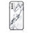 Samsung Galaxy M52 5G用ハイブリットバンパーケース プラスチック パターン 鏡面 カバー サムスン ホワイト