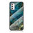 Samsung Galaxy M52 5G用ハイブリットバンパーケース プラスチック パターン 鏡面 カバー サムスン ネイビー