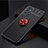 Samsung Galaxy M52 5G用極薄ソフトケース シリコンケース 耐衝撃 全面保護 アンド指輪 マグネット式 バンパー JM2 サムスン レッド・ブラック