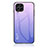 Samsung Galaxy M53 5G用ハイブリットバンパーケース プラスチック 鏡面 虹 グラデーション 勾配色 カバー LS1 サムスン ラベンダー