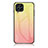 Samsung Galaxy M53 5G用ハイブリットバンパーケース プラスチック 鏡面 虹 グラデーション 勾配色 カバー LS1 サムスン イエロー
