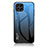 Samsung Galaxy M53 5G用ハイブリットバンパーケース プラスチック 鏡面 虹 グラデーション 勾配色 カバー LS1 サムスン ネイビー