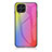 Samsung Galaxy M53 5G用ハイブリットバンパーケース プラスチック 鏡面 虹 グラデーション 勾配色 カバー LS2 サムスン ピンク