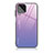 Samsung Galaxy M53 5G用ハイブリットバンパーケース プラスチック 鏡面 虹 グラデーション 勾配色 カバー JD1 サムスン ラベンダー