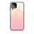 Samsung Galaxy M53 5G用ハイブリットバンパーケース プラスチック 鏡面 虹 グラデーション 勾配色 カバー JD1 サムスン ピンク