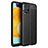 Samsung Galaxy M53 5G用シリコンケース ソフトタッチラバー レザー柄 カバー サムスン ブラック