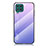 Samsung Galaxy M62 4G用ハイブリットバンパーケース プラスチック 鏡面 虹 グラデーション 勾配色 カバー LS1 サムスン ラベンダー