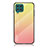 Samsung Galaxy M62 4G用ハイブリットバンパーケース プラスチック 鏡面 虹 グラデーション 勾配色 カバー LS1 サムスン イエロー